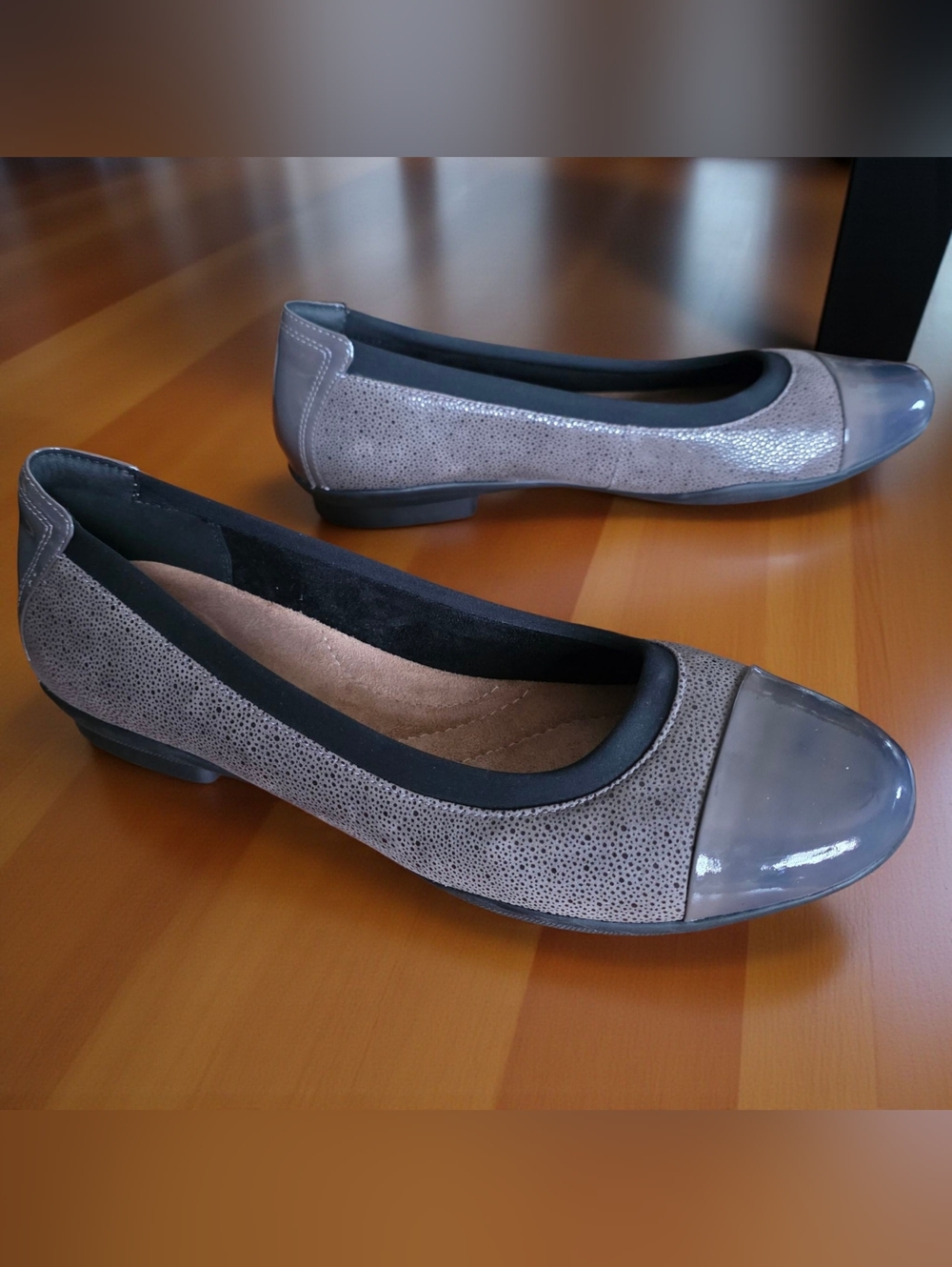 NWT CLARKS ( 11 ) NEENAH GARDEN Ballerina Ballet Flats Dark Gray Nubuck Leather